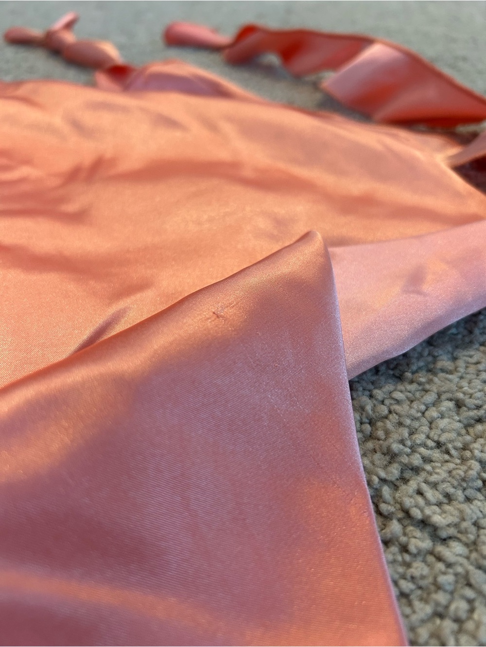 Pink Satin Ruffle Strap Mini Dress - Picture 9 of 9